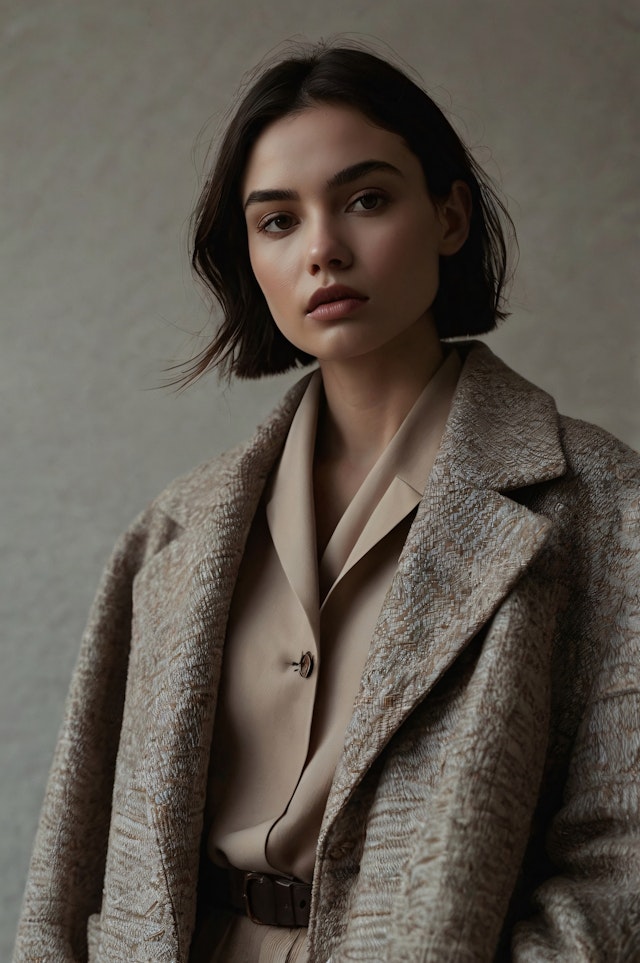 Portrait of a Young Woman in Earthy Tones