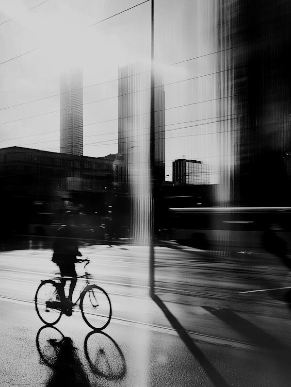Urban Cyclist in Motion