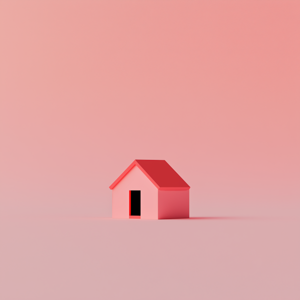 Minimalist Pink House Illustration