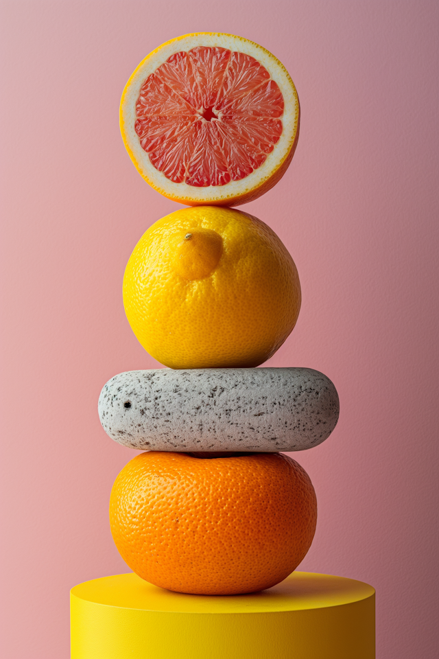 Citrus and Stone Arrangement