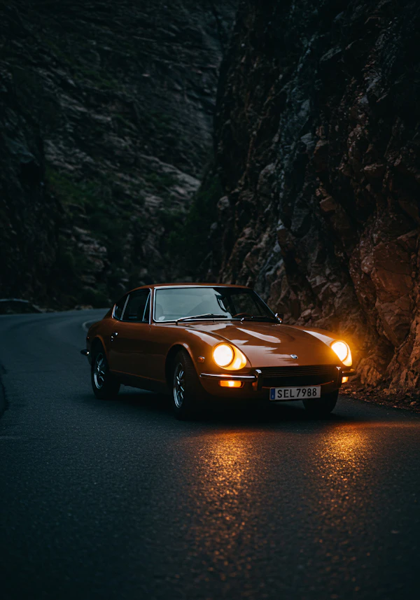Vintage Orange Sports Car