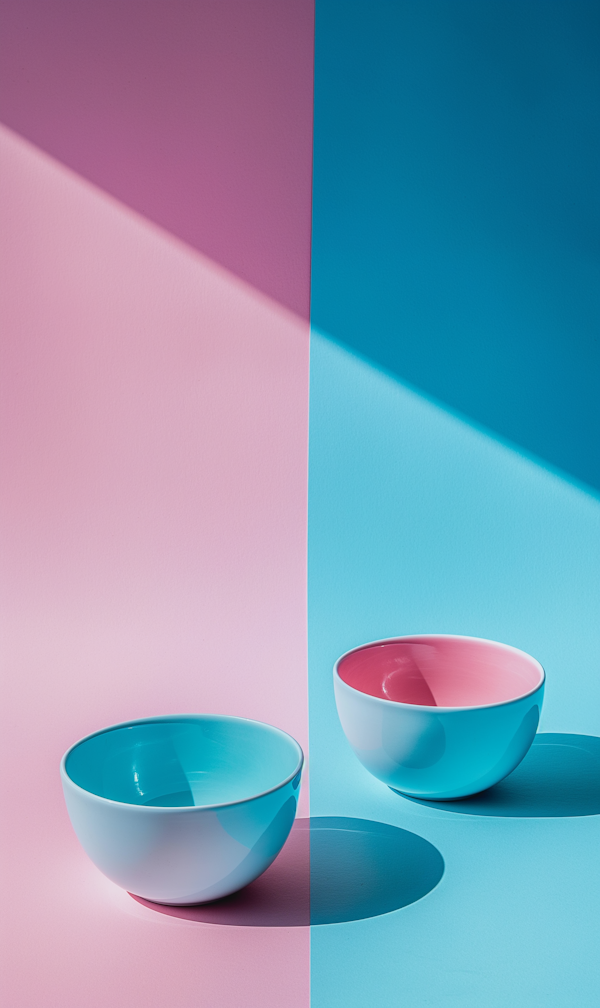 Dual-Toned Bowls in Contrasting Composition