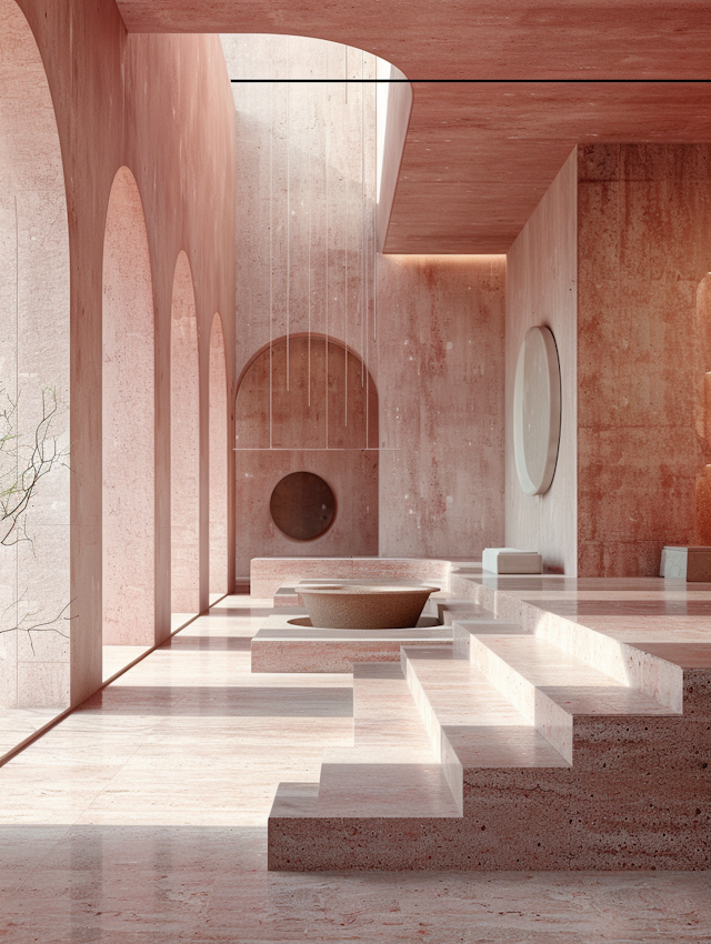 Terracotta Tone Architectural Interior