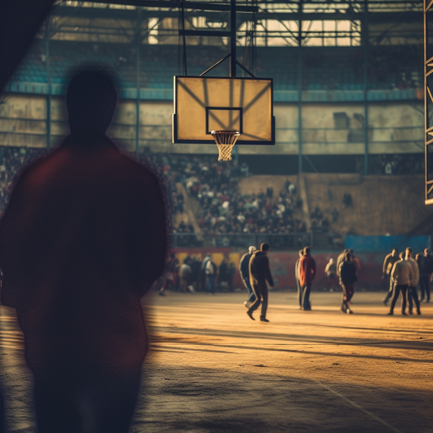 Sunlit Solitude on the Indoor Court