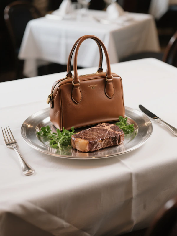 Handbag on Silver Platter