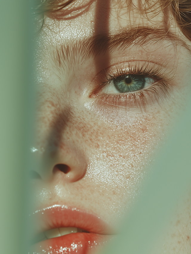 Close-up of Freckled Face