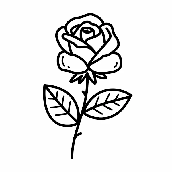 Minimalist Rose Drawing