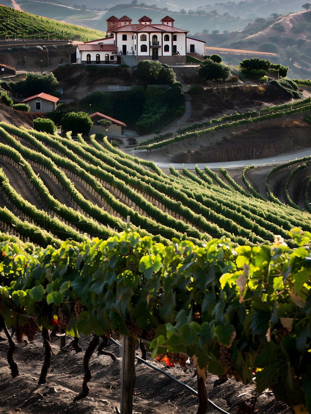 Vineyard Landscape with Winery