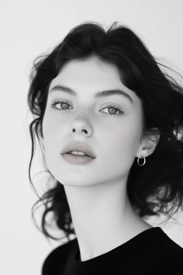 Freckled Woman Portrait