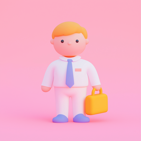 Stylized 3D Business Figure