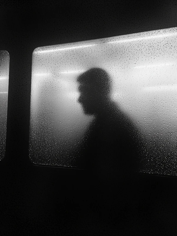 Silhouette Through Frosted Glass