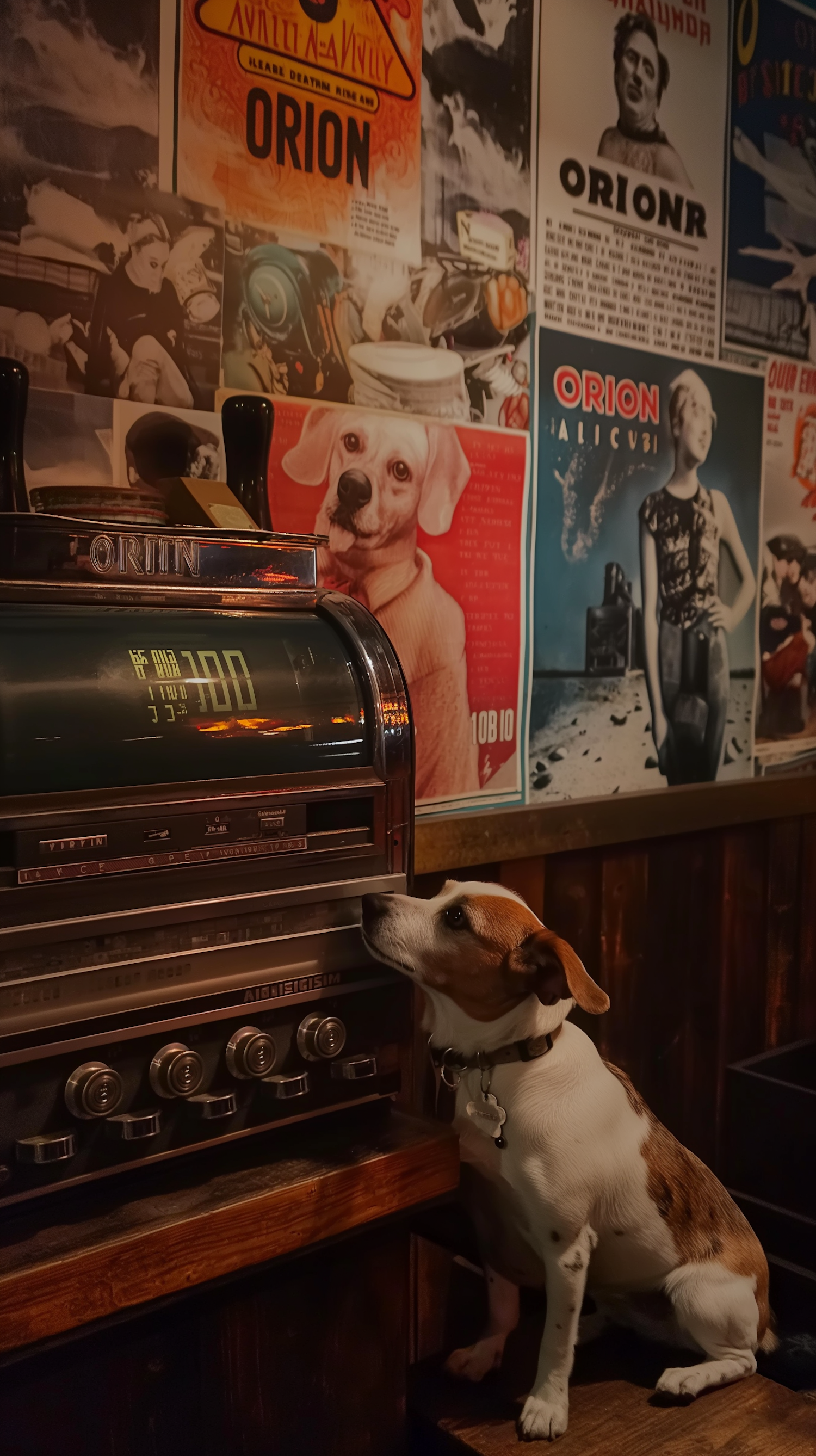 Dog and Vintage Jukebox