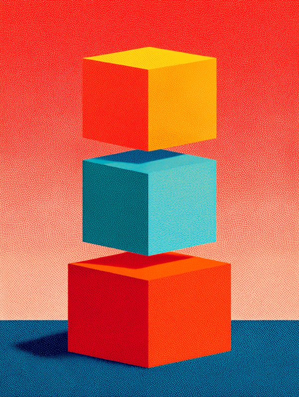 Colorful Stacked Cubes