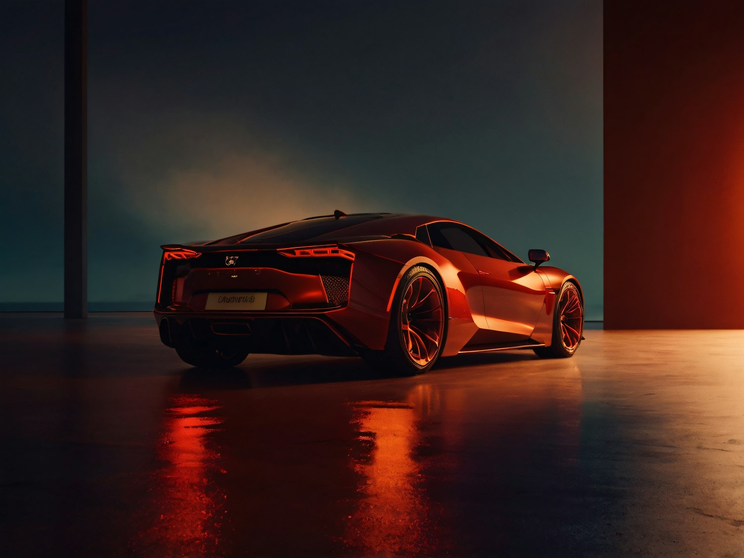 Sleek Red Sports Car