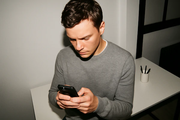 Man Using Smartphone
