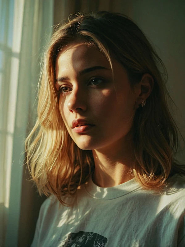 Contemplative Portrait of a Young Woman