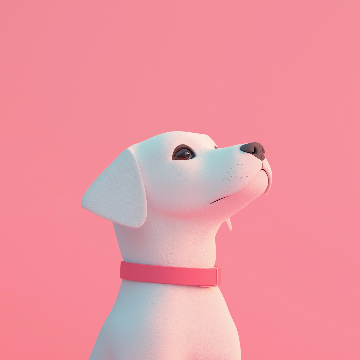 Expressive Cartoonish White Dog Illustration