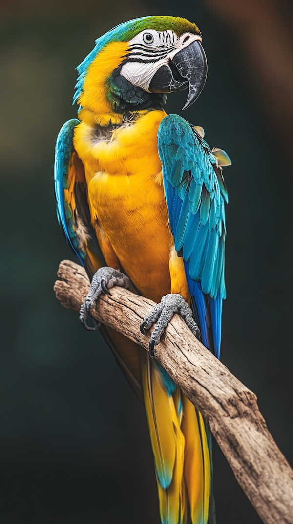 Vibrant Macaw on Branch