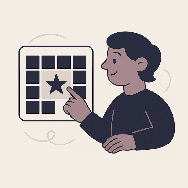 Person with Grid Interface