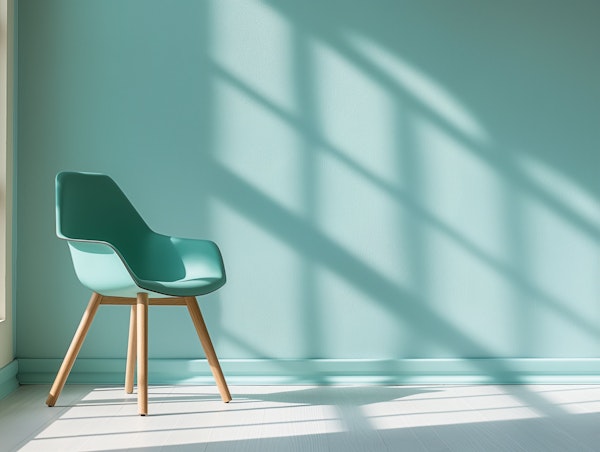 Sleek Teal Chair in a Modern Setting