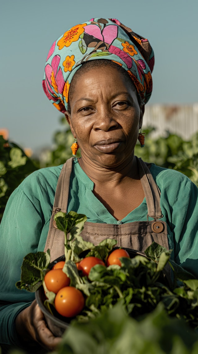 Woman with Fresh Vegetables