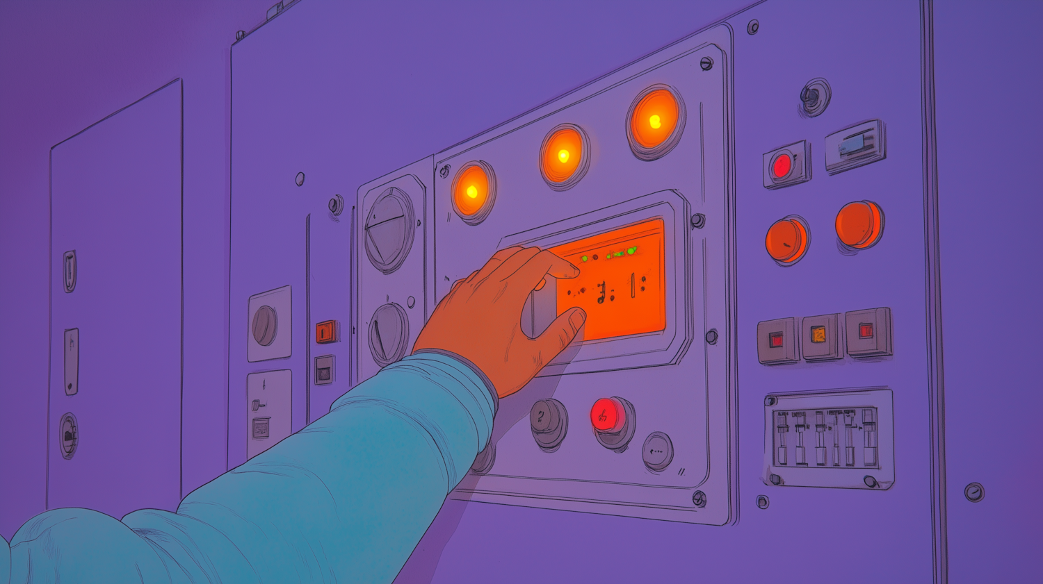 Hand Reaching Towards Control Panel