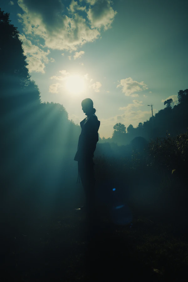 Misty Sunrise Silhouette