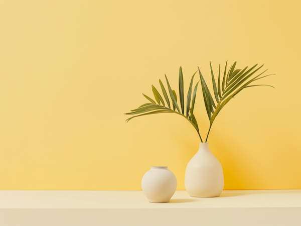 Modern Ceramic Vases with Tropical Plant