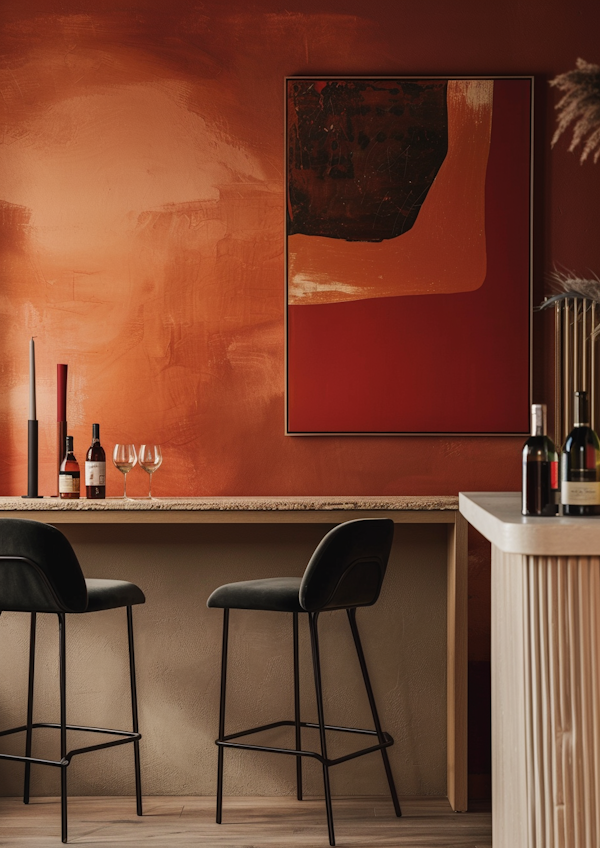 Elegant Interior with Bar Counter
