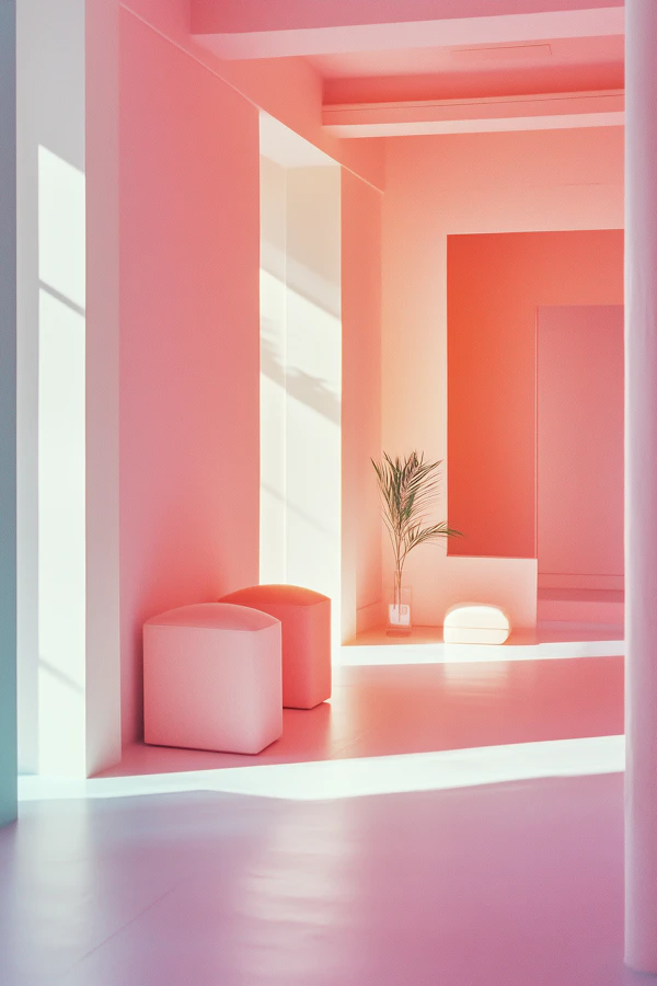 Minimalist Interior with Pastel Hues