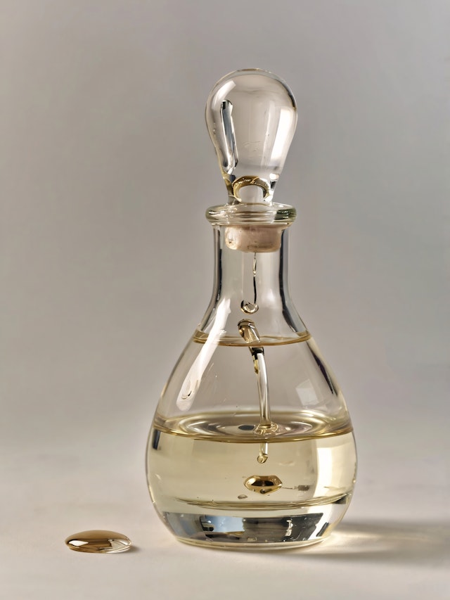 Elegant Glass Bottle with Yellow Liquid