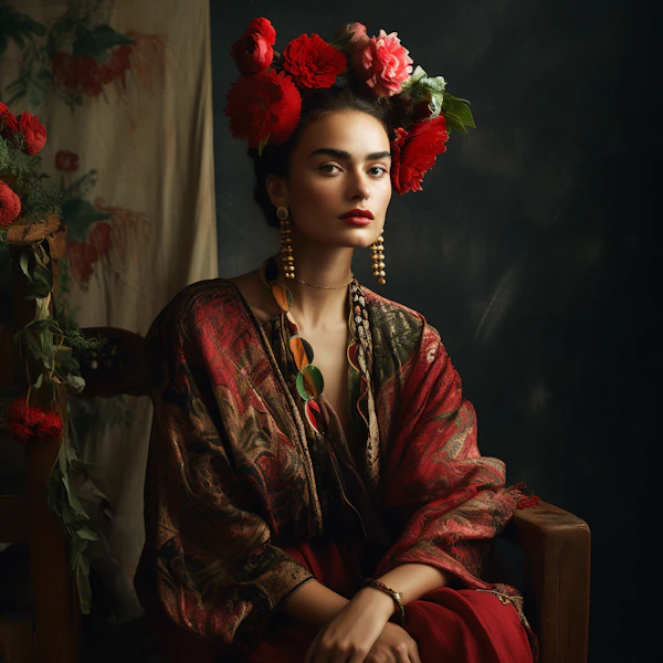 Woman with Floral Headdress