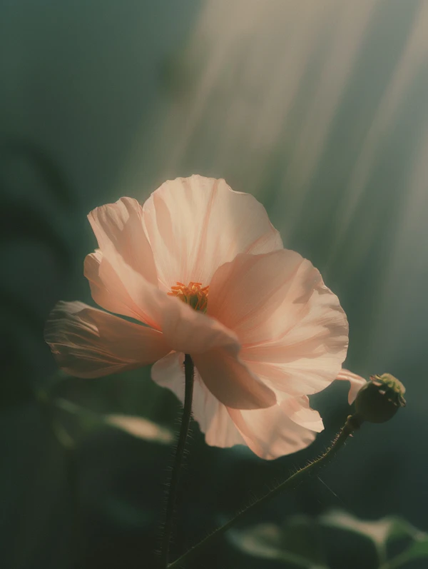 Peach Flower in Sunlight