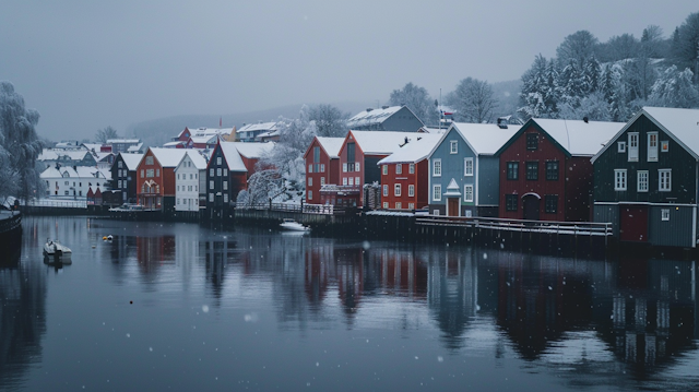 Serene Winter Waterfront Scene