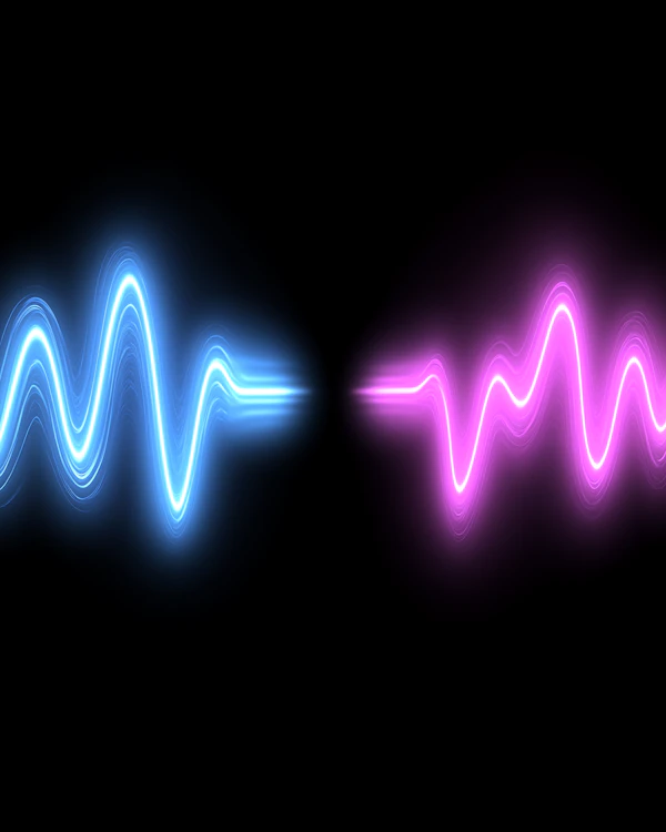 Glowing Waveforms Art