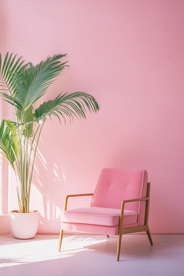 Minimalist Pink Armchair