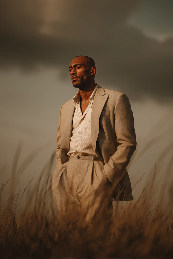 Elegant Man in Field