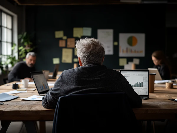 Office Workspace with Team Collaboration