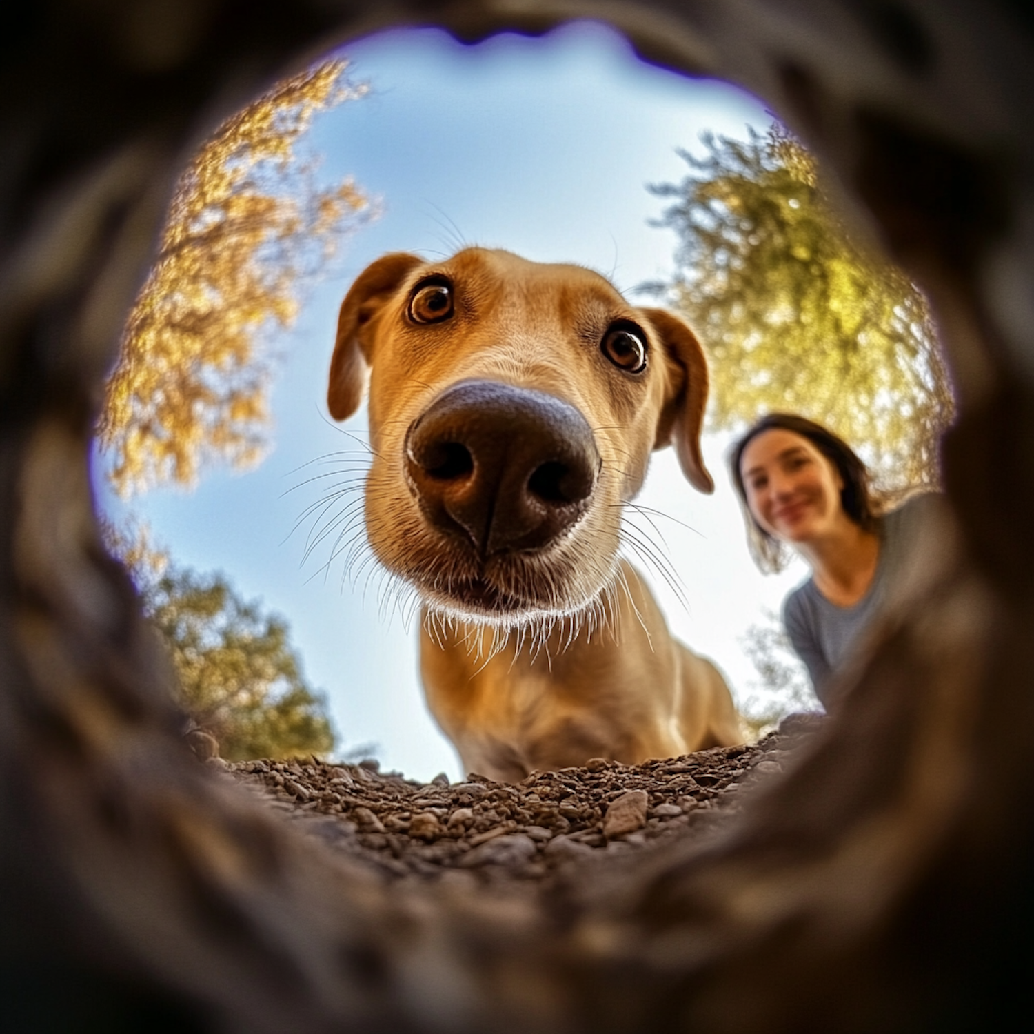 Curious Dog and Companion