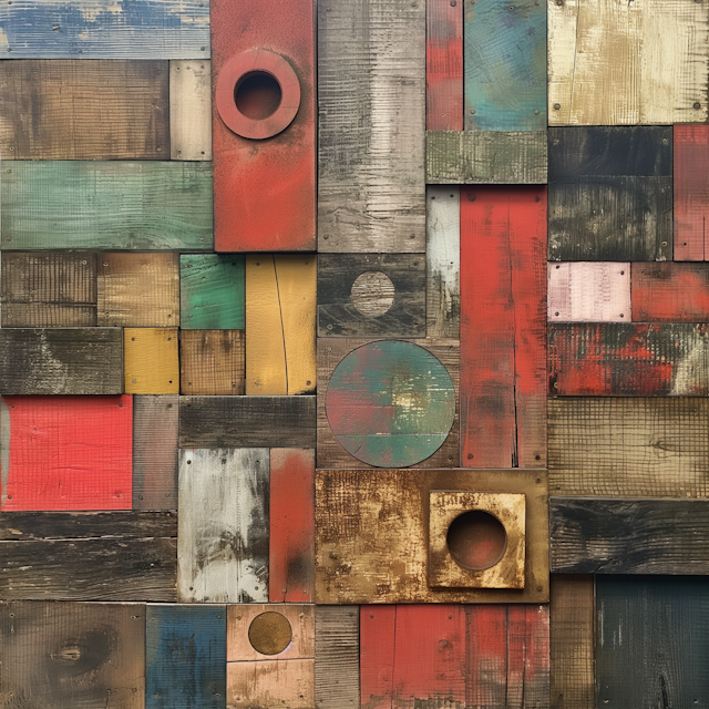 Vibrant Patchwork of Wooden Panels