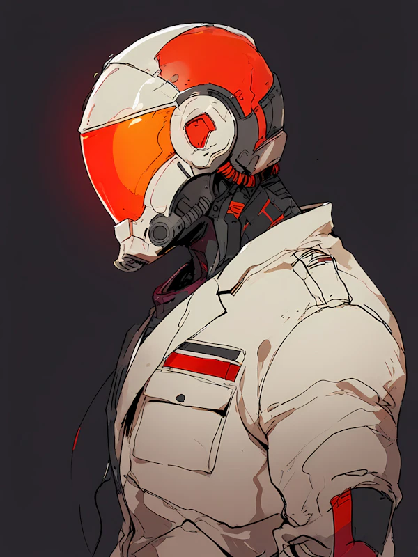 Futuristic Figure with Helmet