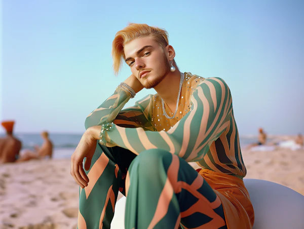 Contemplative Beach Fashion