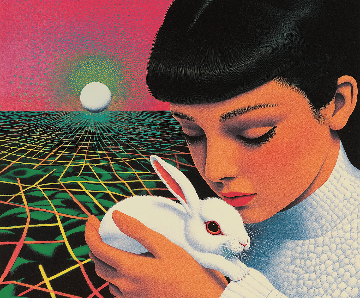 Surreal Portrait with Rabbit