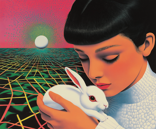 Surreal Portrait with Rabbit