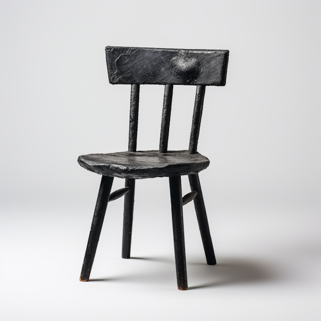 Simplistic Artisanal Matte Black Chair