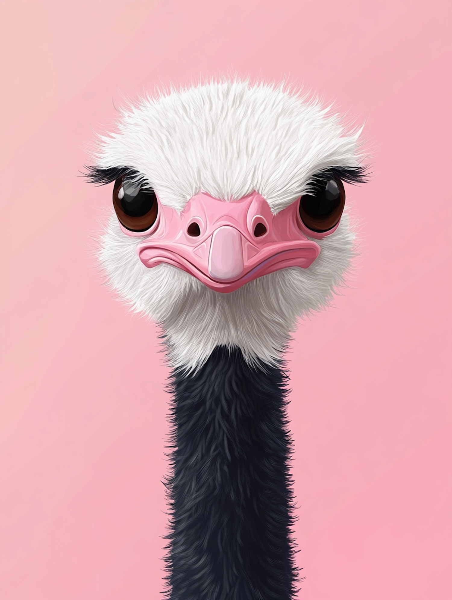 Close-up of a Curious Ostrich