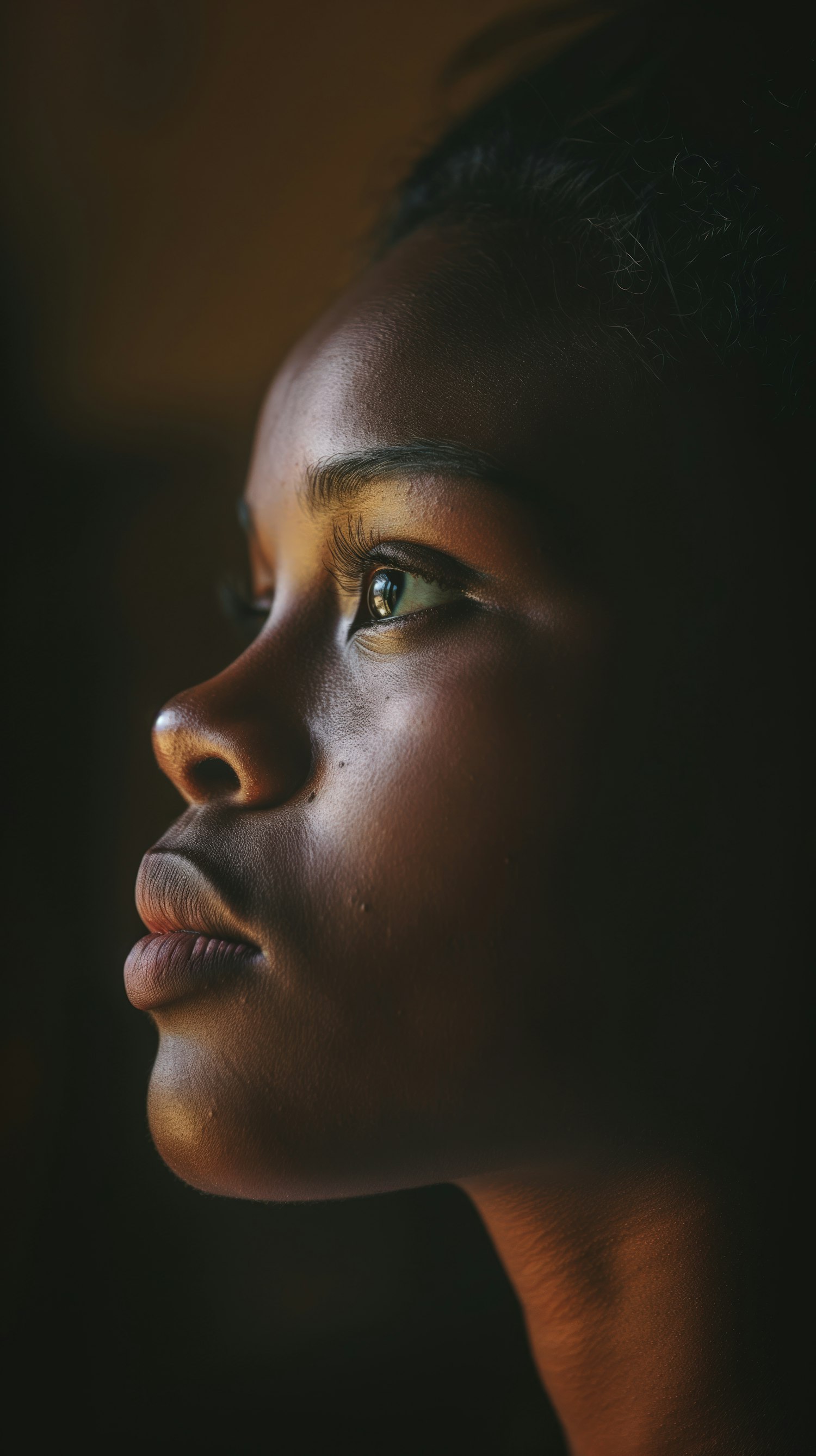 Portrait of Introspective Young Woman