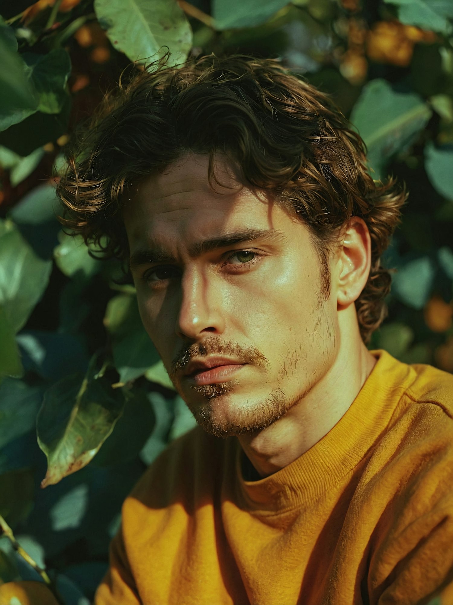 Contemplative Young Man in Nature