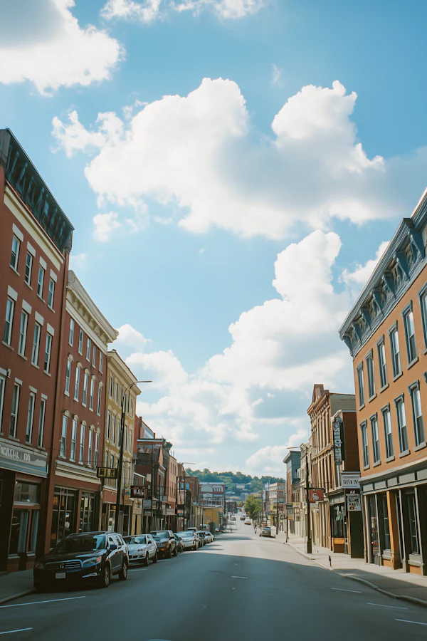 Sunlit Historic Street