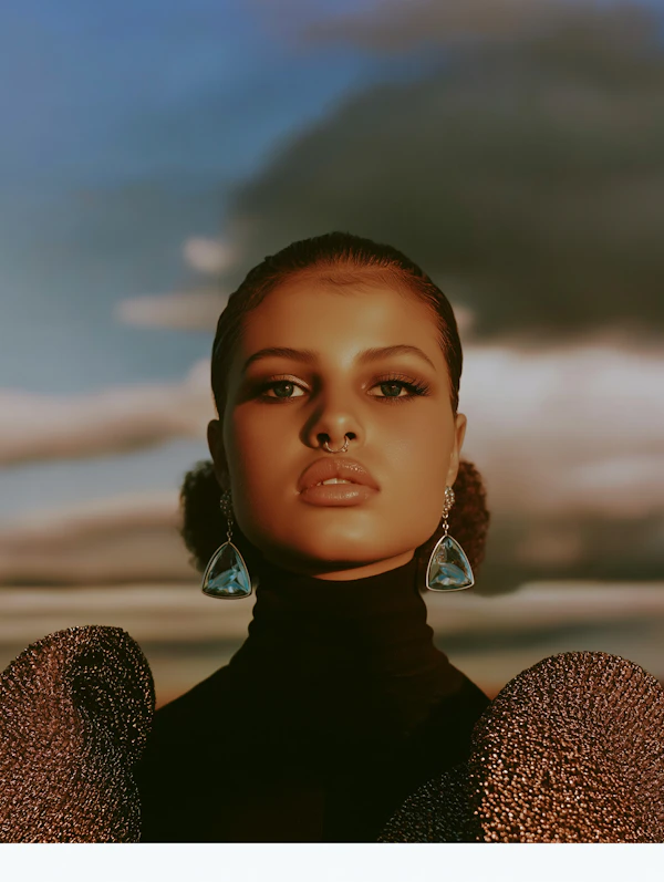 Elegant Portrait with Earrings